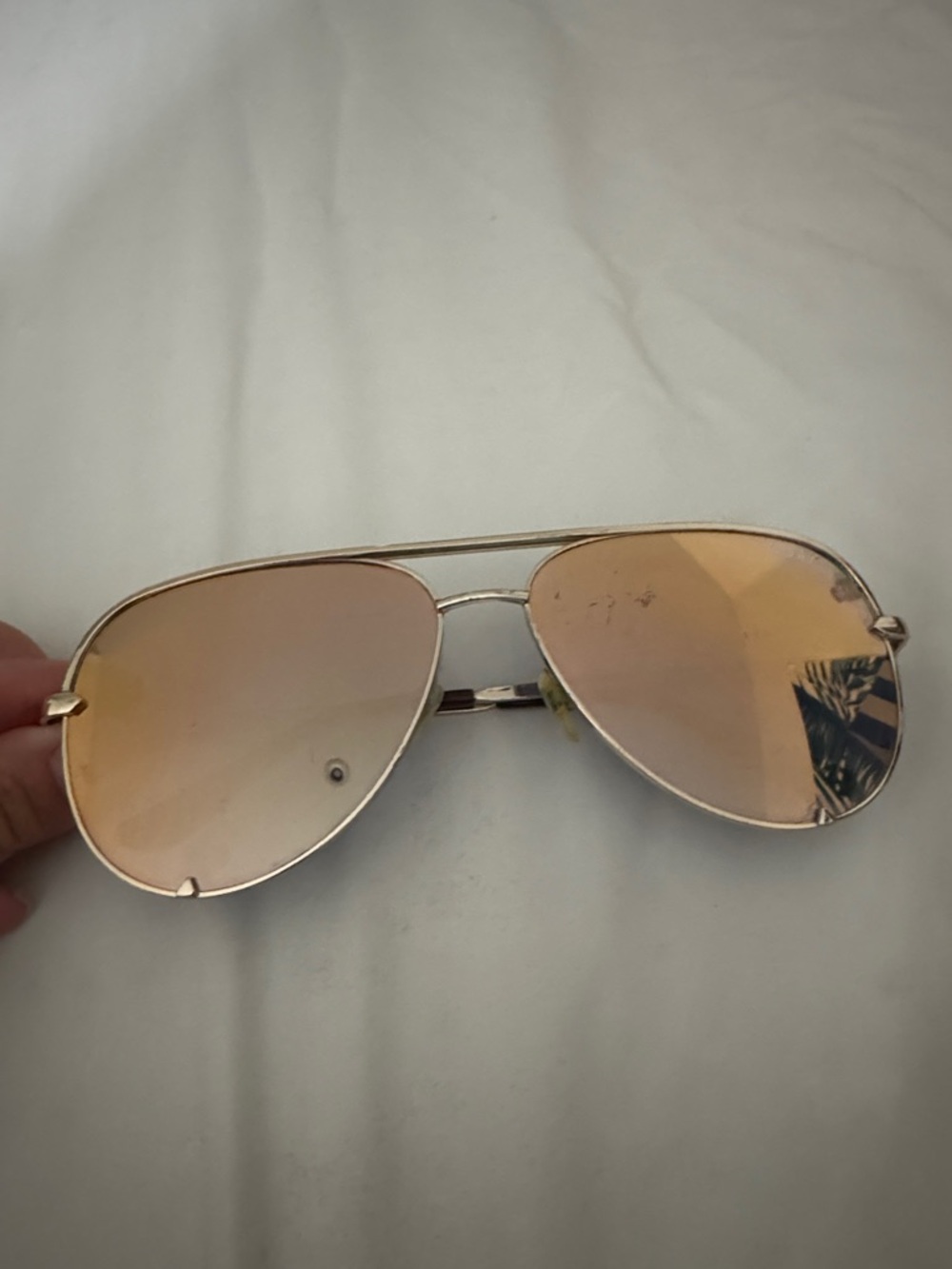 QUAY x DESI Aviator Sunglasses with Rose Gold Mirrored Lenses